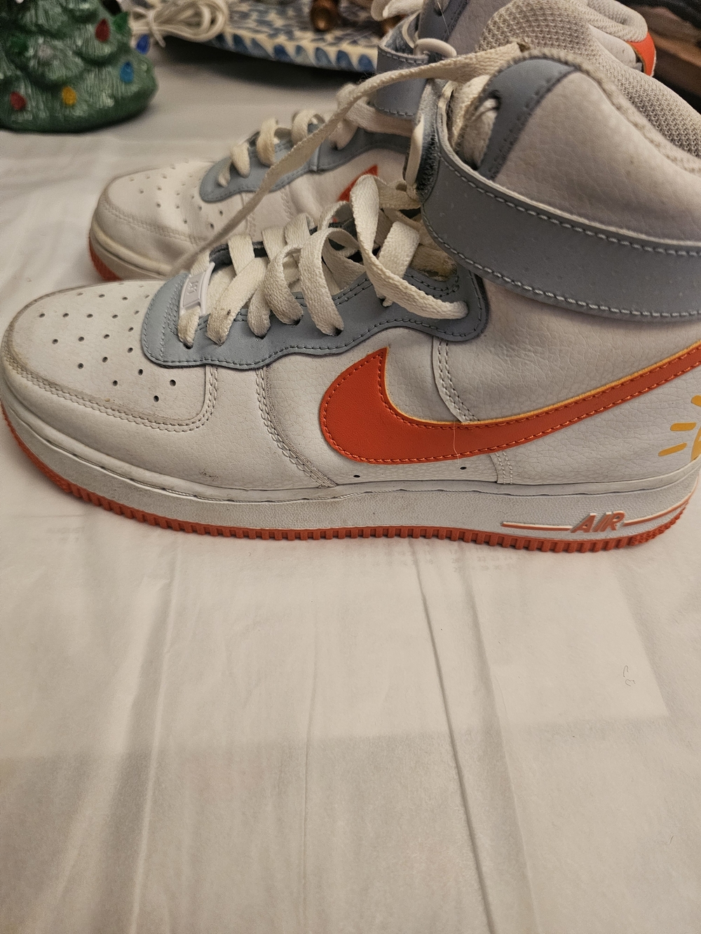 Nike Air Force 1 High GS Be Kind Sneakers White & Orange US 7Y